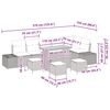 vidaXL Havesofa S&aelig;t med pude med opbevaring 10 pcs Beige Poly rattan