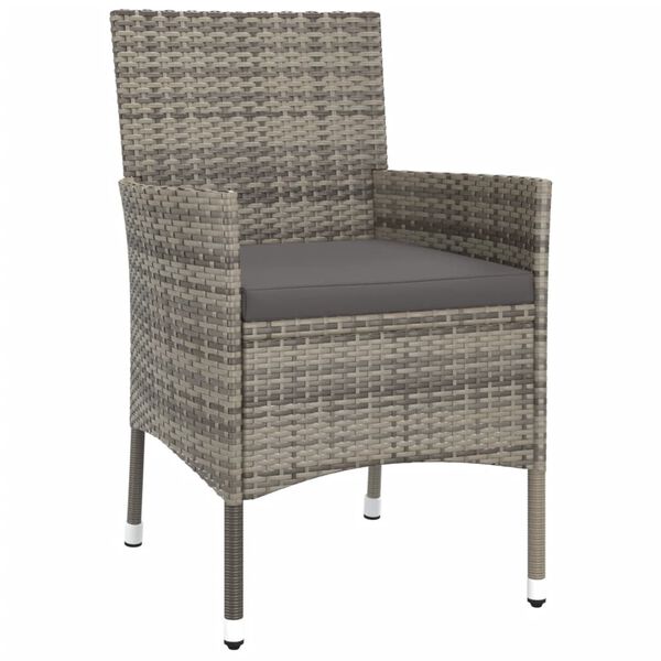 vidaXL bistros&aelig;t til haven 5 dele med hynder polyrattan gr&aring;