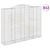 vidaXL buede gabionkurve 12 stk. 300x50x220/240 cm galvaniseret jern