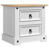 vidaXL Sengebord Corona Hvid 53 x 39 x 47 cm Massiv fyrretr&aelig;