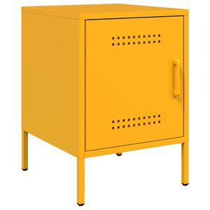 vidaXL sengebord 36x39x50,5 cm st&aring;l sennepsgul