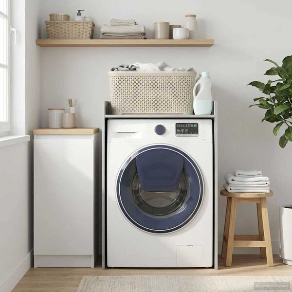 vidaXL Vaskemaskine Skab Gr&aring; Sonoma 67,5 x 48 x 97 cm Konstrueret tr&aelig;