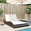vidaXL liggestol med hynder 114x205x73 cm polyrattan brun