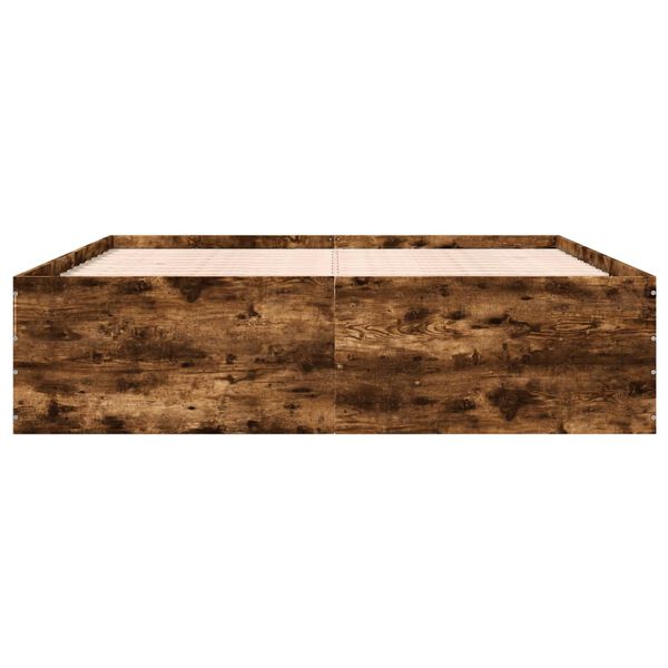 vidaXL sengestel 180x200 cm konstrueret tr&aelig; r&oslash;get egetr&aelig;sfarve