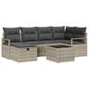 vidaXL Sofa S&aelig;t med pude med opbevaring 7 pcs Lysegr&aring; polyrattan