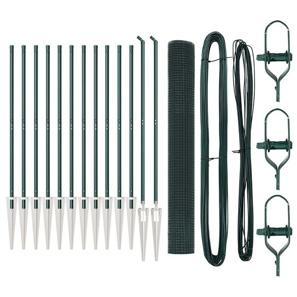 vidaXL Hegnsp&aelig;l Gr&oslash;n 25 x 1,2 m (25 x 25 mm maske) St&aring;l og PVC