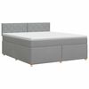 vidaXL Boxmadras med topmadras Lysegr&aring; 180 x 200 cm Stof