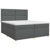 vidaXL Boxmadras med topmadras M&oslash;rkegr&aring; 200 x 200 cm Stof