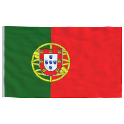 vidaXL Portugal flag og flagstang 4 m aluminium