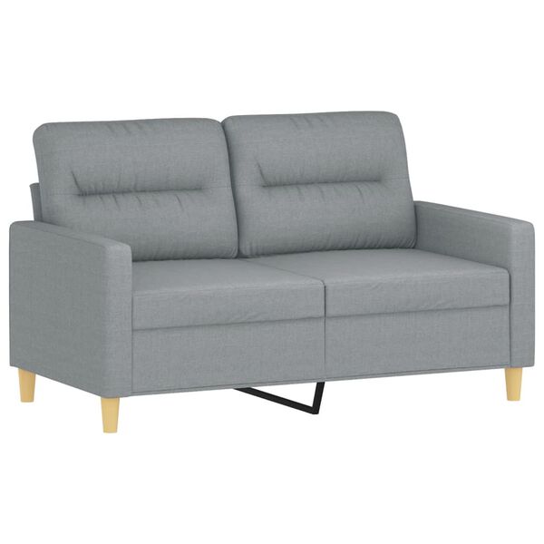 vidaXL 2-personers sofa med pyntepuder 120 cm stof lysegrå