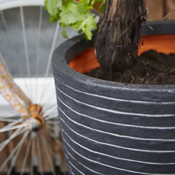 Capi krukke Nature Row 36x47 cm elegant lav antracitgr&aring; KRWZ782