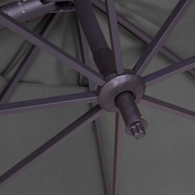 Madison parasol Monaco Flex 300x300 cm åben struktur firkantet grå