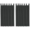 vidaXL voile-gardiner med fane i toppen 2 stk. sort