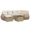 vidaXL sofas&aelig;t til haven 7 dele med hynder polyrattan beige