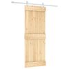 vidaXL Skyded&oslash;r Natur og hvid 80 x 210 cm Massivt Fyrretr&aelig;