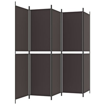 vidaXL 6-panels rumdeler 300x220cm stof brun