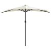 vidaXL balkonparasol med aluminumsstang sandfarvet 270 x 144 cm halv