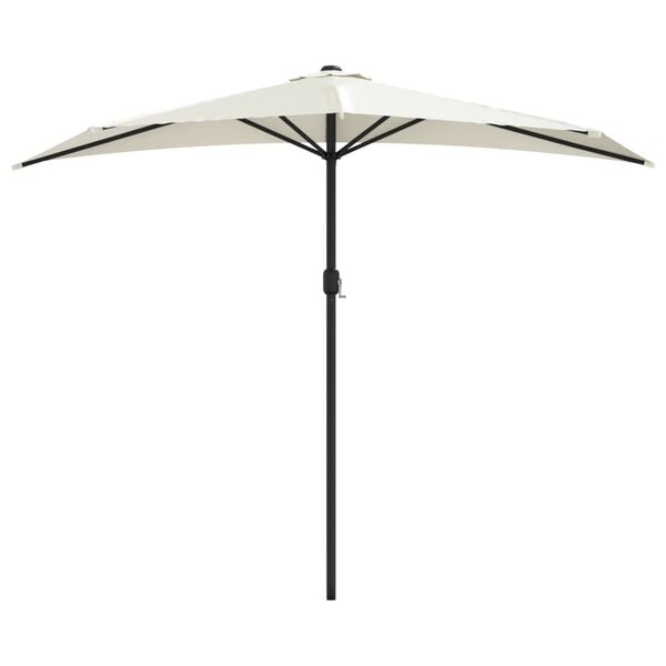 vidaXL balkonparasol med aluminumsstang sandfarvet 270 x 144 cm halv