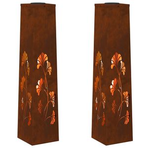 vidaXL Solar LED sti lys 2 stk. Varm hvid 18 x 18 x 80 cm
