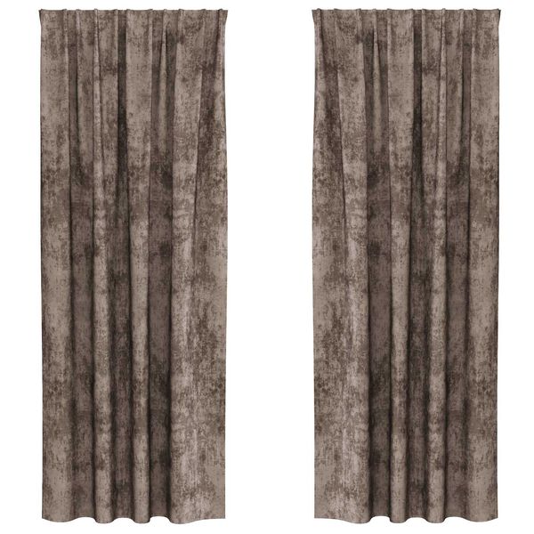 vidaXL Velour Gardiner 2 pcs Cappuccino 225 x 140 cm Fl&oslash;jl