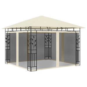 vidaXL pavillon med myggenet 3x3x2,73 m 180 g/m&sup2; cremefarvet