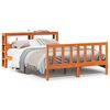 vidaXL sengeramme med sengegavl 160x200 cm massivt fyrretr&aelig; gyldenbrun