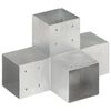 vidaXL stolpebeslag X-form 4 stk. 101x101 mm galvaniseret metal