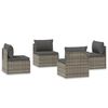vidaXL midtermoduler til havesofa 6 stk. 57x57x56 cm polyrattan gr&aring;