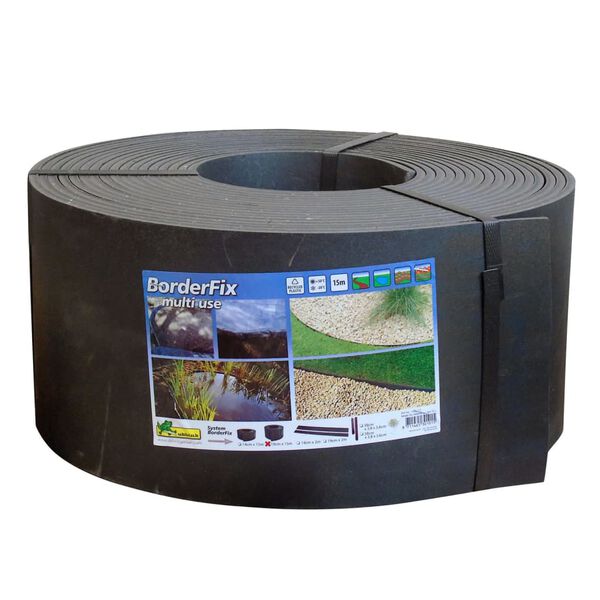 Ubbink plænekant 19 cm x 15 m 7 mm sort