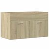 vidaXL skab til h&aring;ndvask 80x38,5x46 cm konstrueret tr&aelig; sonoma-eg