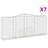 vidaXL buede gabionkurve 7 stk. 400x50x160/180 cm galvaniseret jern