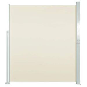 vidaXL sammenrullelig sidemarkise til terrassen 140x514 cm cremefarvet