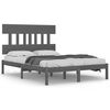 vidaXL sengeramme 140x190 cm massivt tr&aelig; gr&aring;