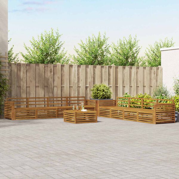 vidaXL Udend&oslash;rs sofagruppe 9 pcs Naturfarvet