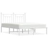 vidaXL sengeramme med sengegavl 140x200 cm metal hvid