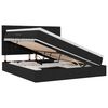 vidaXL LED opbevarings seng med madras Sort 160 x 200 cm Stof