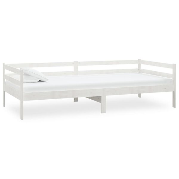 vidaXL daybed med madras 90x200 cm massivt fyrretr&aelig; hvid
