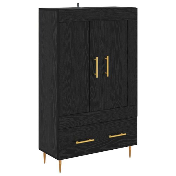 vidaXL Highboard med skuffe Sort eg 69,5 x 31 x 115 cm Konstrueret tr&aelig;