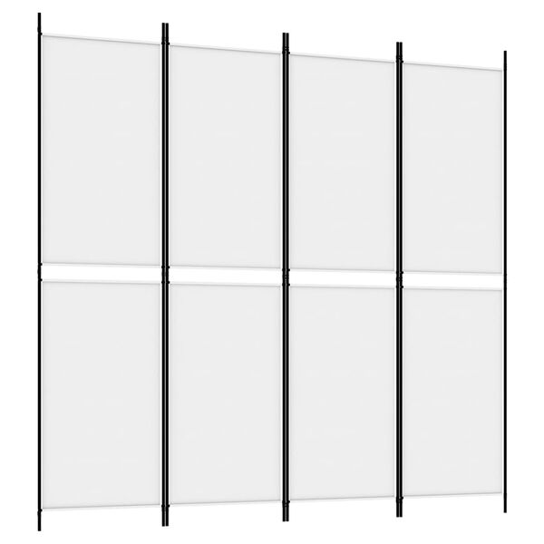 vidaXL 4-panels rumdeler 200x200 cm stof hvid