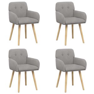 vidaXL Spisestole 4 stk. Boucl&eacute; Lysegr&aring; 59 x 57 x 85 cm