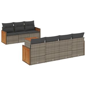 vidaXL sofas&aelig;t til haven 8 dele med hynder polyrattan gr&aring;
