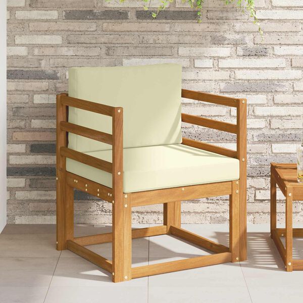 vidaXL Udend&oslash;rs sofagruppe Soli Akacietr&aelig; og polyester Naturfarvet