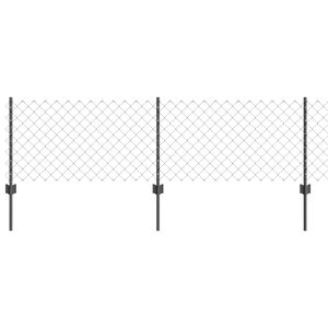 vidaXL Hegn med post Gr&aring; 0,6 x 10 m St&aring;l og PVC