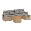 vidaXL havesofas&aelig;t 6 dele med hynder polyrattan beige
