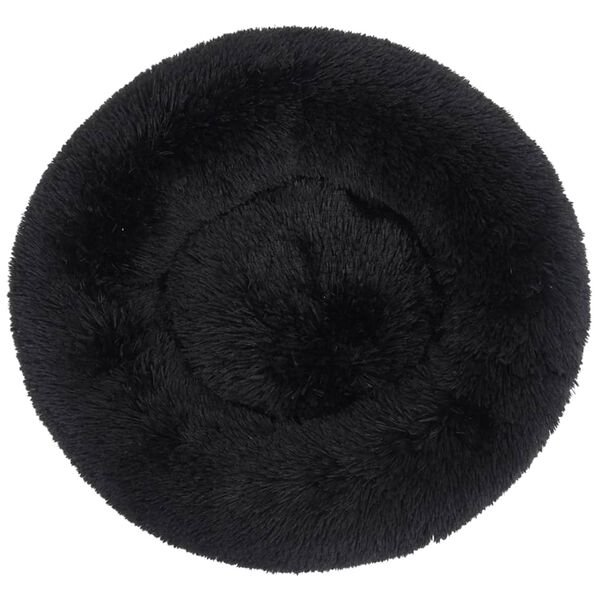 vidaXL vaskbar hunde- og kattepude 90x90x16 cm plys sort