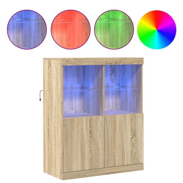 vidaXL sk&aelig;nk 81x37x100 cm konstrueret tr&aelig; sonoma-eg