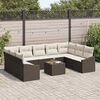 vidaXL Havesofa S&aelig;t 10 pcs Brun Poly rattan