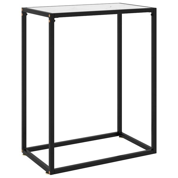 vidaXL konsolbord 60x35x75 cm h&aelig;rdet glas hvid