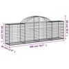 vidaXL buede gabionkurve 20 stk. 200x30x60/80 cm galvaniseret jern