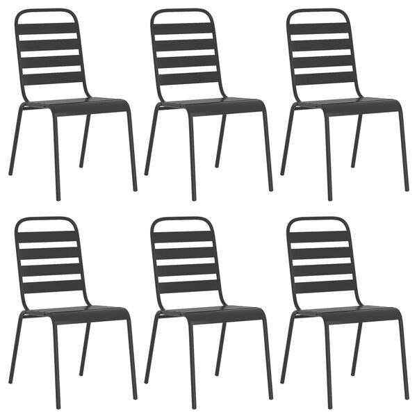 vidaXL spisebordss&aelig;t til haven 7 dele st&aring;l antracitgr&aring;